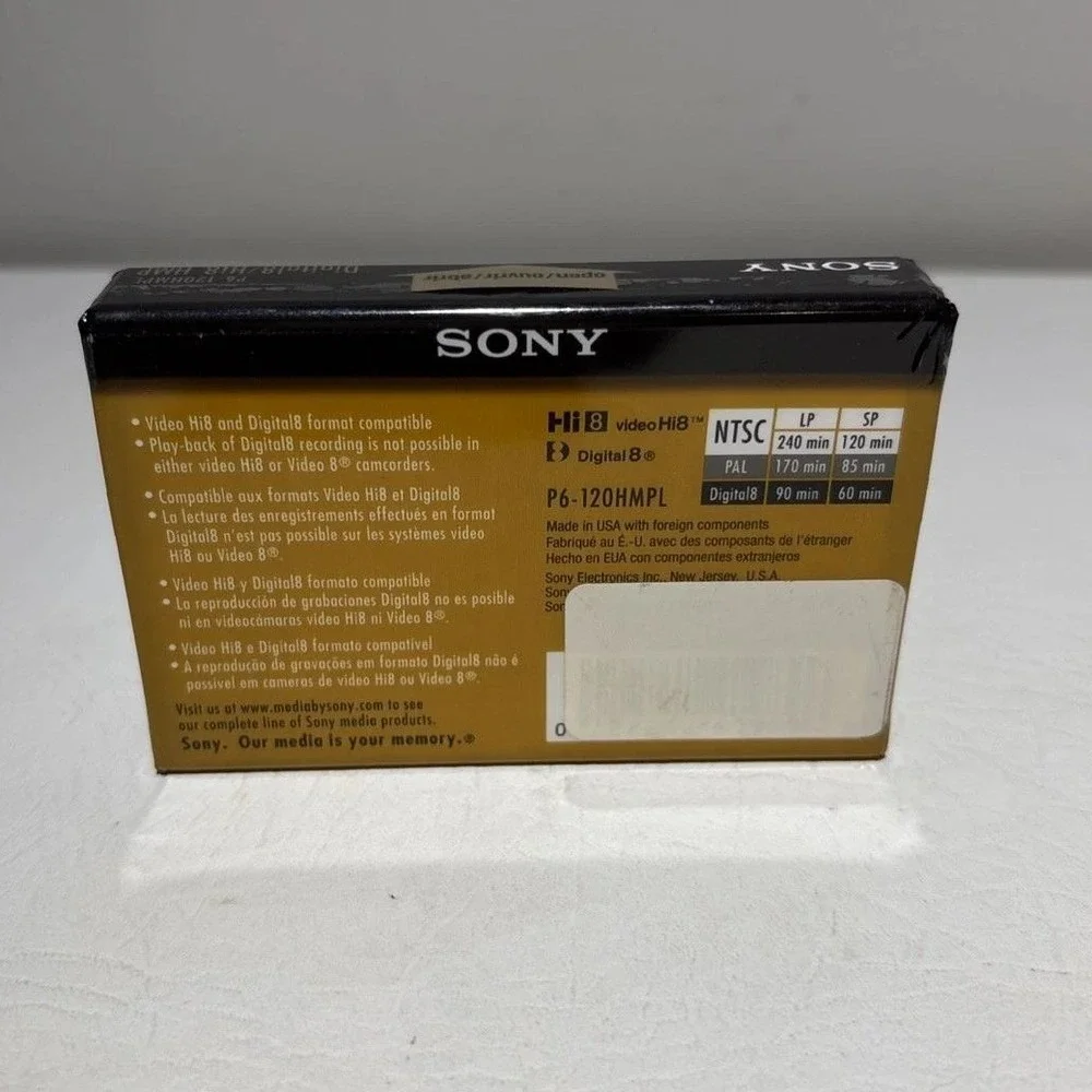 Sony Hi8 Digital8 120min Video Cassette Tape HMP Metal Particle P6-120HMPL New